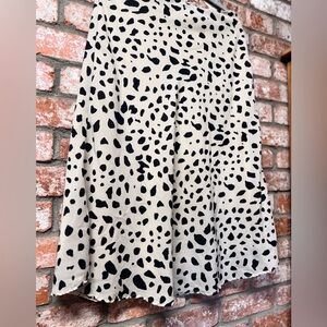 Japna Cream and Black Dalmatian Print Circle Skirt